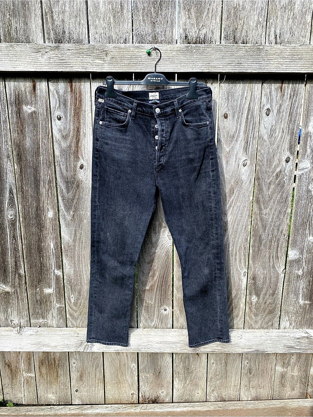 Citizens of Humanity Charlotte High-rise straight 29 washed black jeans